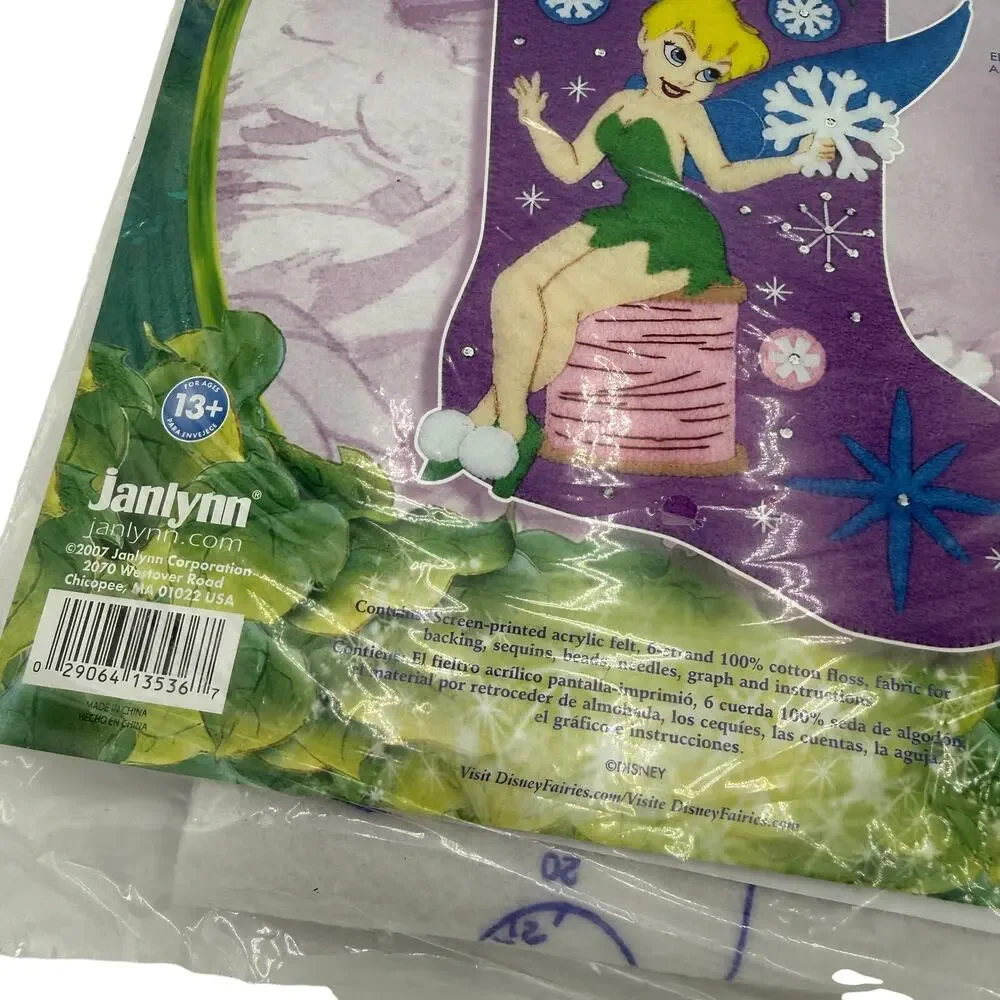 Disney Fairies Tinker Bell & Friends Felt Applique Christmas Stocking Kit NEW